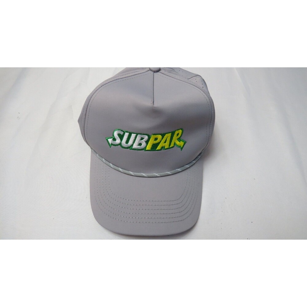 Subpar Golf Hat Gray Subway style logo one-size
